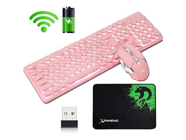 Keyboard and Mouse Combo Suspended Keycap Mechanical Feel Backlit 24G Wireless Gaming Keyboard Mouse Adjustable Breathing Lamp for Laptop Computer
