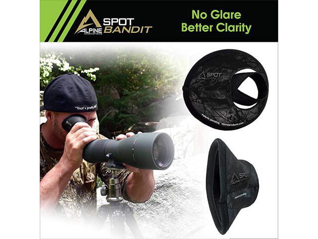 SpotSlicker Bandit WaterResistant Spotting Scope Eyeshield to Block Glare and Reduce EyeStrain One Size Fits All Stealth Shadow