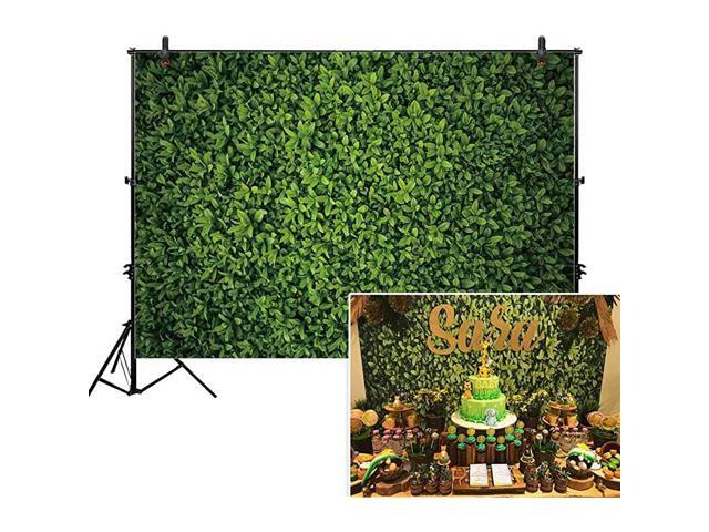 9x6ft Fabric Green Leaves Backdrop for Studio Photography Printed Natural Grass Leaf Pictures Background Bride Baby Shower Spring Birthday Party