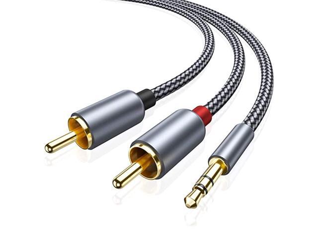 2 Pack RCA Cable RCA to 35mm 6ft18M HiFi Sound NylonBraided RCA to AUX Audio Cable Compatible with DJ Controller Speaker Turntable TV Car Stereo