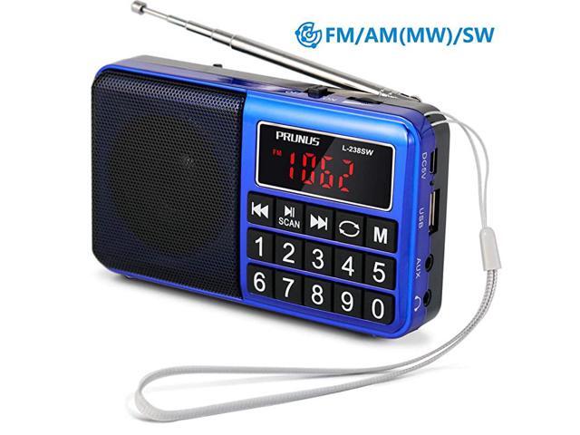 L238 SW AM FM Radio Portable Digital Battery Operated Radio with Neodymium Speaker Big Button Auto Save USB Flash Drive TF Card AUX Input MP3