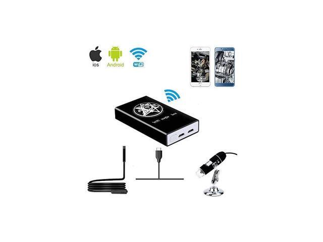 Wireless WiFi Box Compatible with iPhone iPad Android Phone Tablet Micro USBUSB to WiFi Converter for USB Digital Microscope Endoscope Borescope