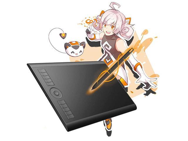 M10K2018 10 x 625 inches Graphic Drawing Tablet 8192 Levels of Pressure Digital Pen Tablet with BatteryFree Stylus