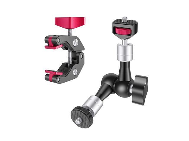 7 inches Adjustable Articulating Friction Magic Arm with Super Clamp Robust Aluminum Alloy for DSLRMirrorless Cameras Camcorders LED Light Flash