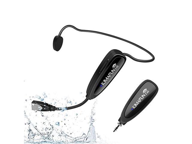 Wireless Microphone KIMAFUN 24G Wireless Waterproof Headset Microphone with Transmitter and 35mm Receiver For Instructor Spinning Yoga Smartphone