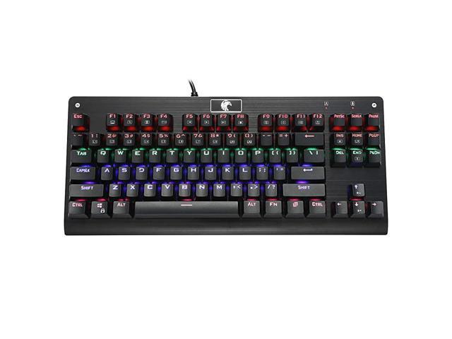 Z77 Mechanical Gaming Keyboard Multicolor LED Backlit with Brown SwitchesTenkeyless 87 Keys AntiGhosting for Mac PC Black