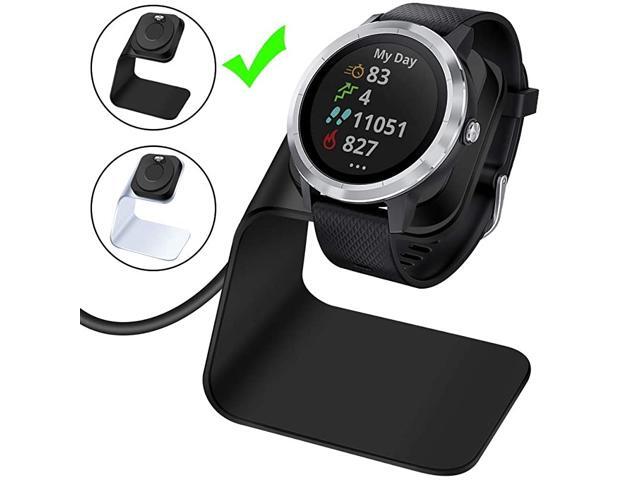 Charger Dock Compatible with Garmin Vivoactive 3 4 4S Vivoactive 3 MusicVenu Sq Premium Aluminm Charging Cable Stand Base Station USB Date Syn for