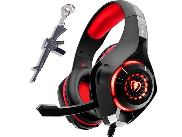 Headset for New Xbox One PS4 PC Laptop Tablet with Mic Over Ear Headphones Noise Canceling Stereo Bass Surround for Kids Mac Smartphones Cellphone red