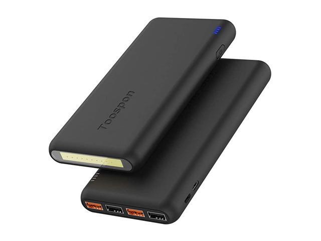 Ports Power Bank 30000mAh Super Bright Flashlight Portable Charger Quick Charge Phone Tablet Camera Bluetooth etc