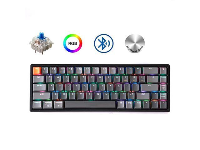 K6 68Key Wireless BluetoothUSB Wired Gaming Mechanical Keyboard Compact 65 Layout RGB LED Backlit NKey Rollover Aluminum Frame for Mac Windows