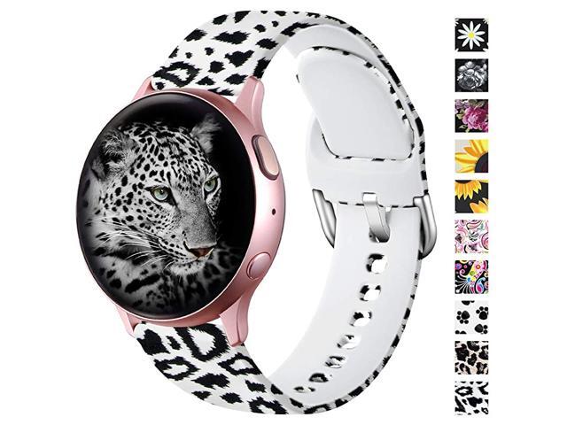 Replacement Bands Compatible with Samsung Galaxy Watch Active 2 40mm 44mmActiveGalaxy Watch 42mm 20mm Soft Silicone Floral Bands for Smartwatch