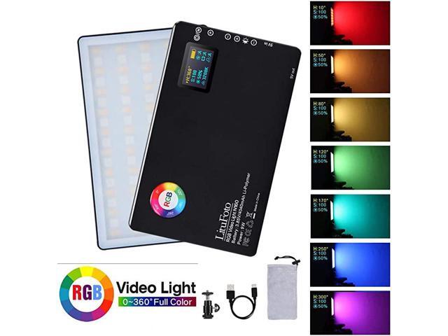 Led Video Light CRI 96+ 360° Full Color 9 Lighting Effect 32007500K Adjustable 1100 Stepless Dimming for Camera Photography YouTube Studio Vlog