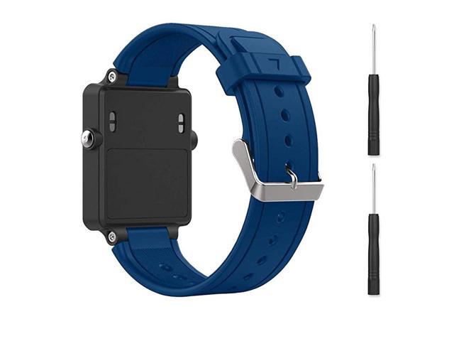 Blue Replacement Band for Garmin Vivoactive Silicone Replacement Fitness Bands Wristbands with Metal Clasps for Garmin vivoactive GPS Smart Watch