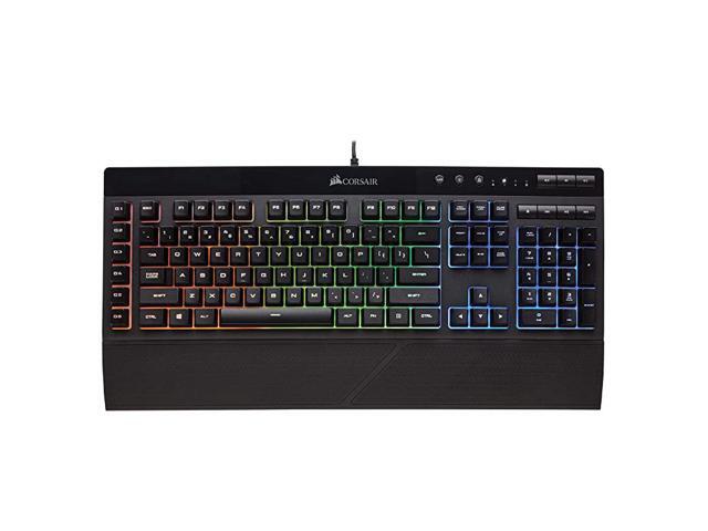 K55 RGB Gaming Keyboard IP42 Dust and Water Resistance 6 Programmable Macro Keys Dedicated Media Keys Detachable Palm Rest Included