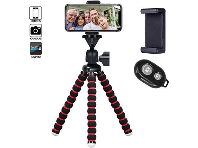 Tripod 748 inch Travel Portable and Adjustable Camera Stand Holder with Wireless Remote and Universal Clip for iAndroid Camera Sports Camera GoPro