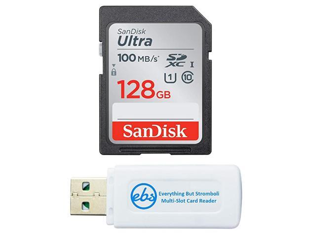 128GB SDXC SD Ultra Memory Card Works with Canon EOS Rebel T7 Rebel T6 77D Digital Camera Class 10 SDSDUNR128GGN6IN Bundle with 1 Everything But