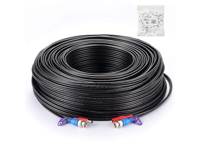 300ft Allinone BNC Video and Power Cable for CCTV Security CameraExtension Coaxial Cable with BNC Video and Power Connectors Copper Braid Shielded