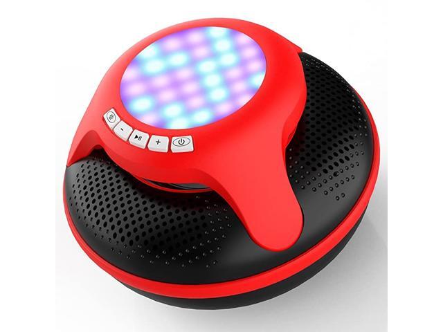 Swimmer IPX7 Floating Waterproof Bluetooth Speakers Portable Wireless Shower Speaker with 10W Deep Bass and Colorful LED Light for Swimming Pool