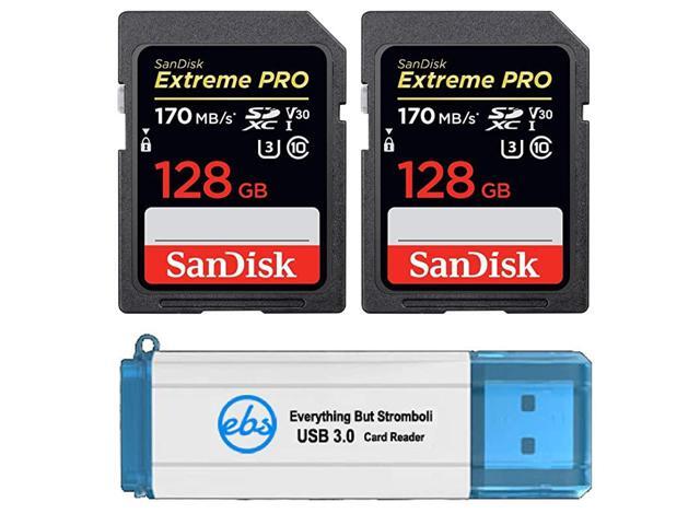 128GB SDXC SD Extreme Pro Memory Card Two Pack Bundle Works with Nikon D3500 D7500 D5600 Digital DSLR Camera 4K V30 U3 SDSDXXY128GGN4IN Plus 1