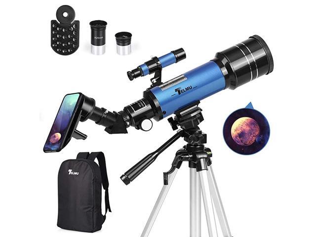 Telescope 70mm Aperture 400mm AZ Mount Astronomical Refracting Telescope Adjustable177In354In Portable Travel Telescopes with Backpack Phone Adapter