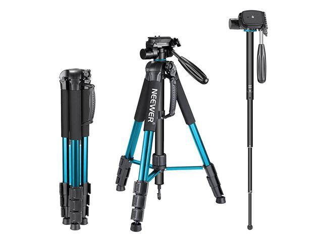 Portable 70 inches177 centimeters Aluminum Alloy Camera Tripod Monopod with 3Way Swivel Pan HeadBag for DSLR CameraDV Video CamcorderLoad up to 88