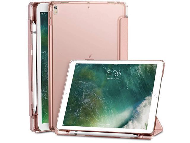 Case Compatible with iPad Air 3rd Generation 2019 iPad Pro 105 2017 Translucent Frosted Back Smart Cover Case with Pencil HolderRose Gold