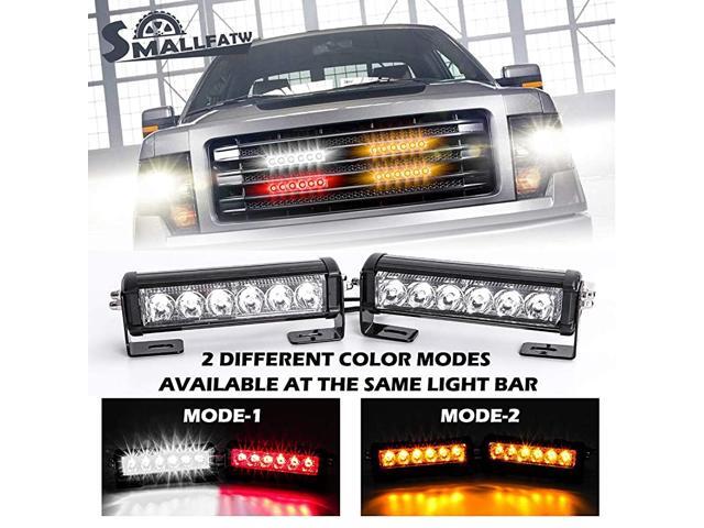 2X6 Led Emergency Head Grille Strobe Light Waterproof Surface Mount Deck Dash Warning Light Vehicles Trucks Police Changing Color Light with Strong
