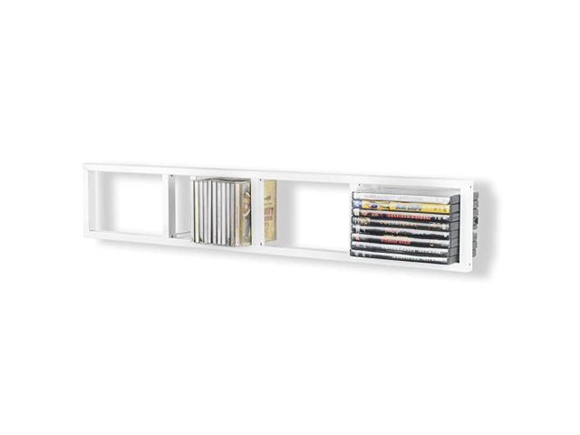 Have Space Modern Wall Mount Cd DVD Media Rack Storage Metal Shelf Organizer White