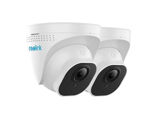 PoE IP Camera Pack of 2 Outdoor 5MP HD Video Surveillance Work with Google Assistant IR Night Vision Motion Detection SD Card Slot RLC520