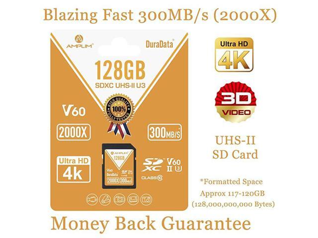 UHSII SD Card 128GB SDXC High Performance 300MBS 2000X UHS2 Extreme Speed 128 GB128G XC Memory Card V60 4K 8K UHSII TF Flash for Fujifilm Nikon