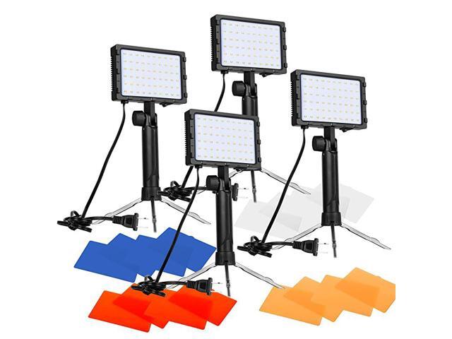60 LED Continuous Portable Photography Lighting Kit for Table Top Photo Video Studio Light Lamp with Color Filters 4 Packs