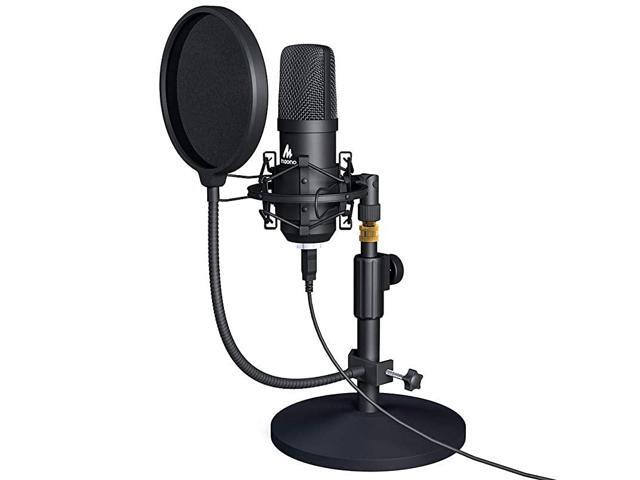 USB Microphone Kit 192KHZ24BIT AUA04T PC Condenser Podcast Streaming Cardioid Mic Plug Play for Computer YouTube Gaming Recording