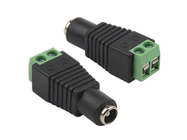 20 PCS 21x55mm Female and Male DC Power Adapter Connector + 20 PCS Coaxial Camera Video BNC Male and Female Balun Connector for Coax Cat5 CCTV