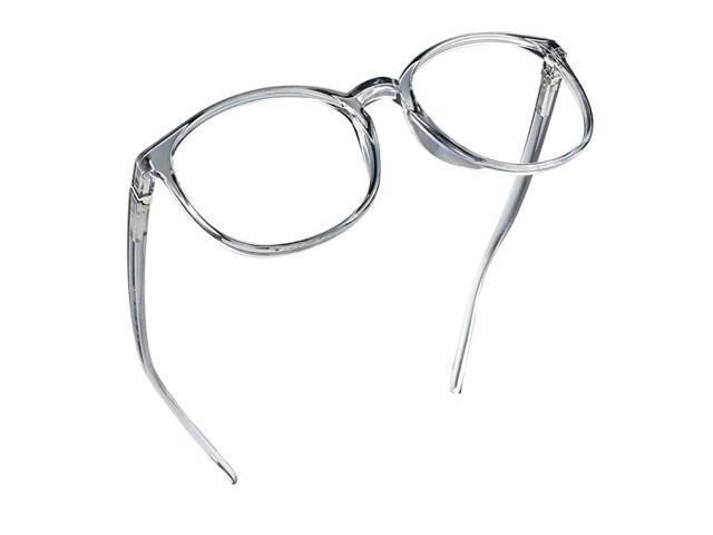 Blue Light Blocking Glasses Anti Eyestrain Computer Reading Glasses with Spring Hinge Gaming Glasses TV Glasses for Women Men Anti Glare Clear Grey