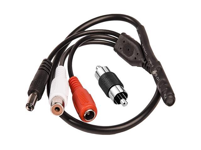 Microphone Security Microphone Audio Microphone Tiny Outdoor Surveillance Microphone RCA Microphone DVR with High Sensitive Preamp Amplified Pickup