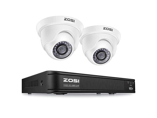 H265+ Full 1080p Home Security Camera System5MP Lite CCTV DVR Recorder 4 Channel and 2 x 2MP 1080P Weatherproof Surveillance Dome Camera Outdoor