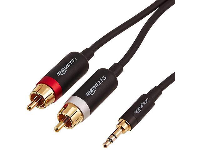 Basics 35mm to 2Male RCA Adapter Audio Stereo Cable 15 Feet