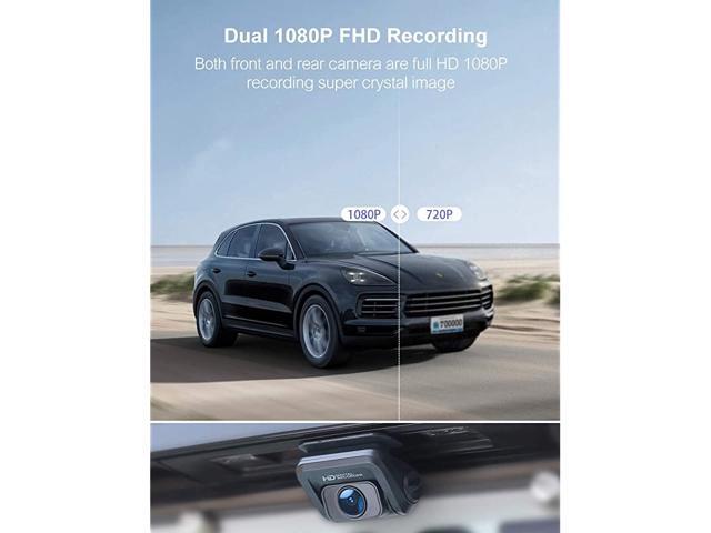 Dash Cam Front and Rear 1080P Dash Camera for Cars Optional GPS 170° Wide Angle Support 128GB Recorder with 3 Inch IPS Screen Driving Recorder with