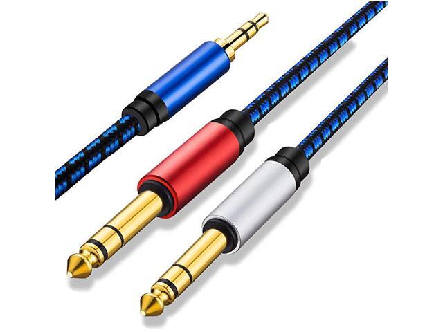 35mm 18 TRS to Dual 635mm 14 TS Mono Stereo YCable Splitter Cord Compatible for iPhone iPod Computer Sound Cards CD Players Multimedia Speakers and