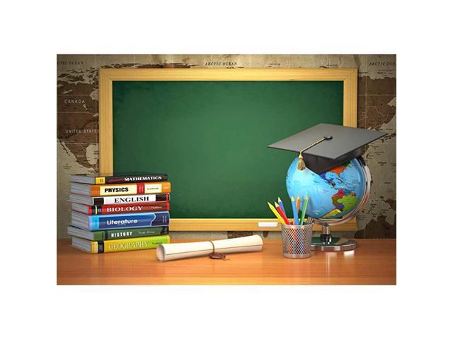 5x3ft Back to School Backdrop Books Blackboard Tellurion Graduation Cap Online Teaching Background for Photography Online Course Decor Homecoming
