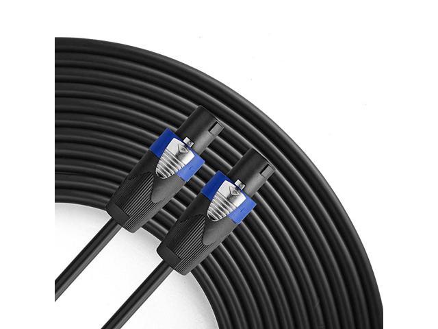 Pro 50 Feet 12AWG Speakon to Speakon Cable Heavy Duty 50ft 12 Gauge Speaker Wire Cord with Twist Lock for Audio Amplifier Single