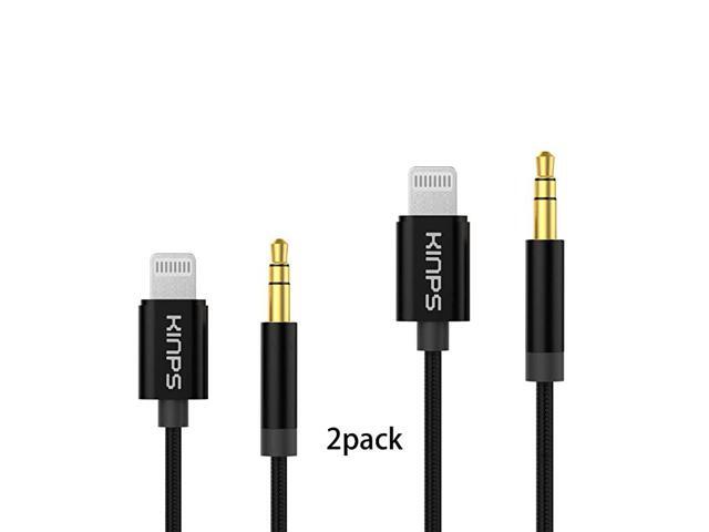 MFI Certified Lightning to 35mm Male Aux Cable 4FT12M Nylon Braided Audio Cord Compatible with iPhone 11 Pro MaxXsXRX87 Car Stereo Home Stereo and