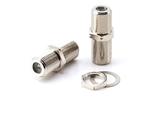 Extension Coupler with Washer and Nut 10 Pack Works with Wall Plates Connects Two Coaxial Video s for Coax F81 Female to Female 3GHz Satellite CATV