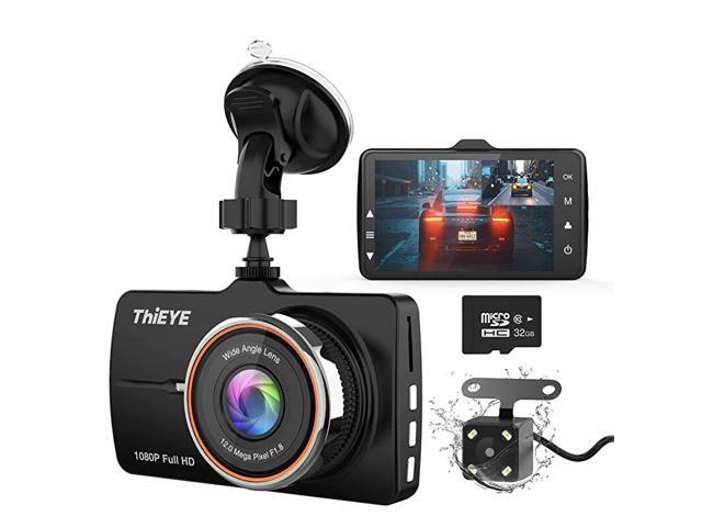 Dash Cam Front and Rear Car Camera Dual Dashcam FHD 1080P 32 IPS Screen with SD Card 170°Wide Angle Loop Recording WDRNight Vision GSensor