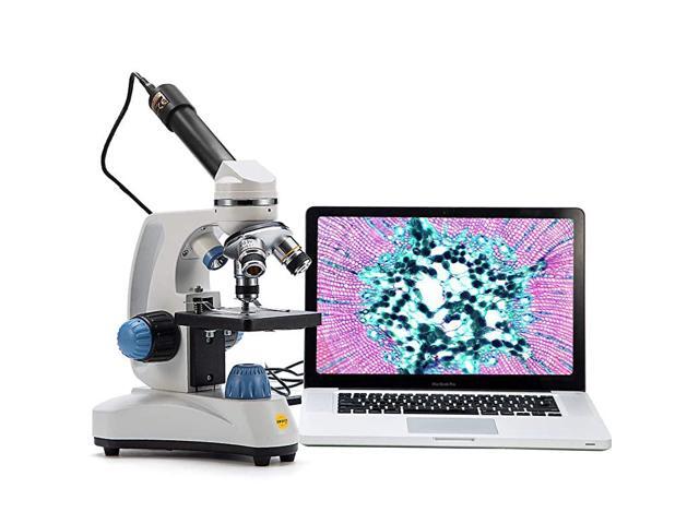 Microscope SW150Compound Student Microscope40X1000XMonocular HeadCoarse Fine FocusingDual IlluminationCordlessCapable with Eyepiece Camera and
