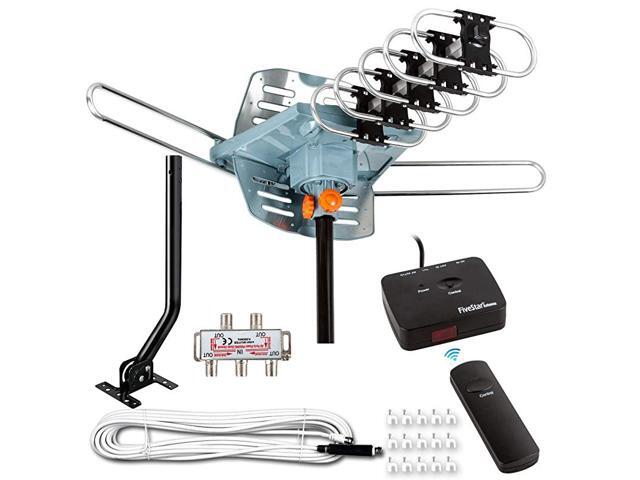 Newest 2020 HDTV Antenna Amplified Digital Outdoor Antenna 150 Miles Range 360 Degree Rotation Wireless Remote with 40FT Coax Cable Installation