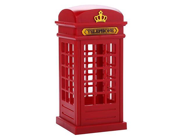 London Telephone Booth Designed USB Charging LED Night Lamp Touch Sensor Table Desk Light for Bedroom Students Dormitory Illumination Home Bar