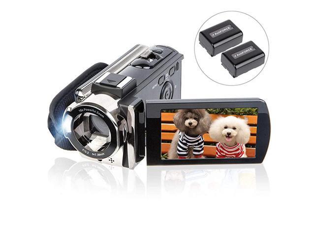 Video Camera Camcorder Digital Camera Recorder Full HD 1080P 15FPS 24MP 30 Inch 270 Degree Rotation LCD 16X Zoom Camcorder with 2 Batteries604s