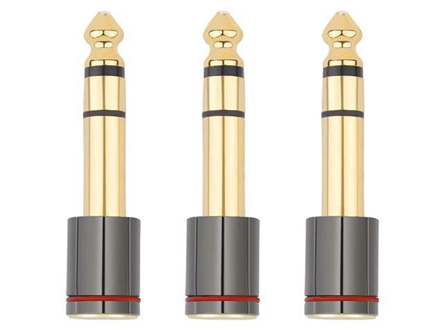 Audio Cable Gold Plated for Guitar Headphones AmpFemale Stereo Jack Adapter 65mm14 inch Revolution to 35mm18 inch Female Headphone Microphone