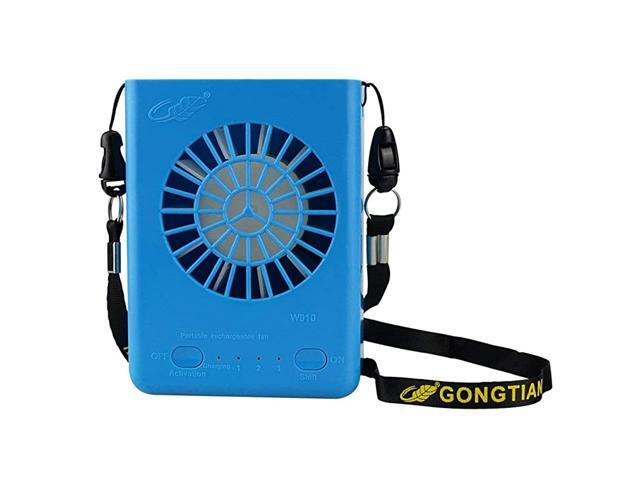 Necklace Fan Personal Small USB Rechargeable Fan Portable Cooling Fan Battery Operated 3 Speeds with String for Travel Office Home Table Battery